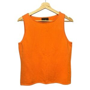 Vintage Coral Orange Silk Beaded Cropped Sleeve Top NWT